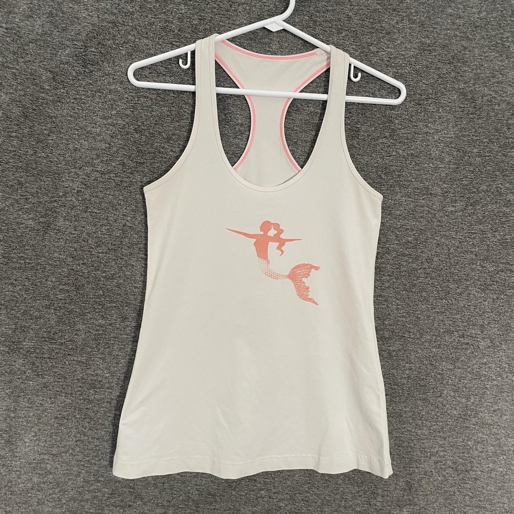 Lululemon SeaWheeze Tank Top‎ Womens 4? White Mermaid Racerback Athletic Yoga